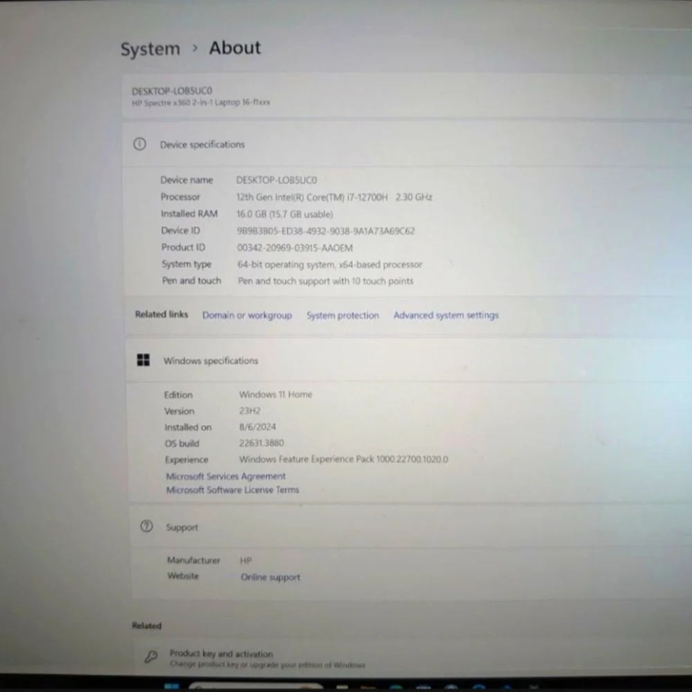 HP-Spectre 2-in-1 16" 3K+Touch-Screen Laptop-Intel Ev-Core i7-16GB Memory 512 GB - Picture 9 of 13